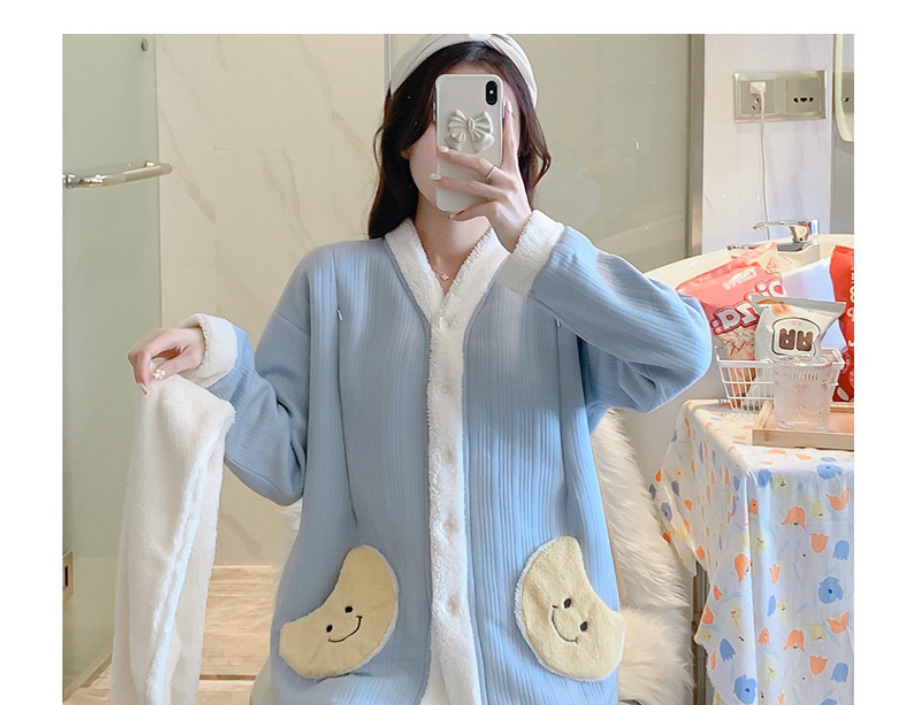 Fashion 3156 Blue Moon (removable Scarf) Air Cotton Cartoon Quilted Maternity Pajamas Set,Kids Clothing