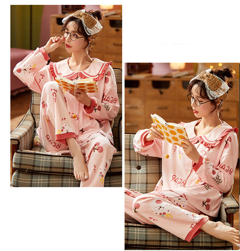 Fashion Cute Cat Maternity Pajamas Set With Cotton Collar And Geometric Print,Kids Clothing