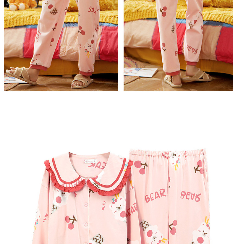Fashion Cute Cat Maternity Pajamas Set With Cotton Collar And Geometric Print,Kids Clothing