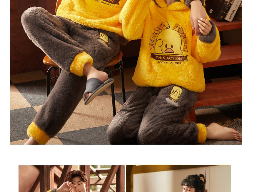 Fashion 7# Coral Velvet Thick Cartoon Pajamas Suit,Kids Clothing