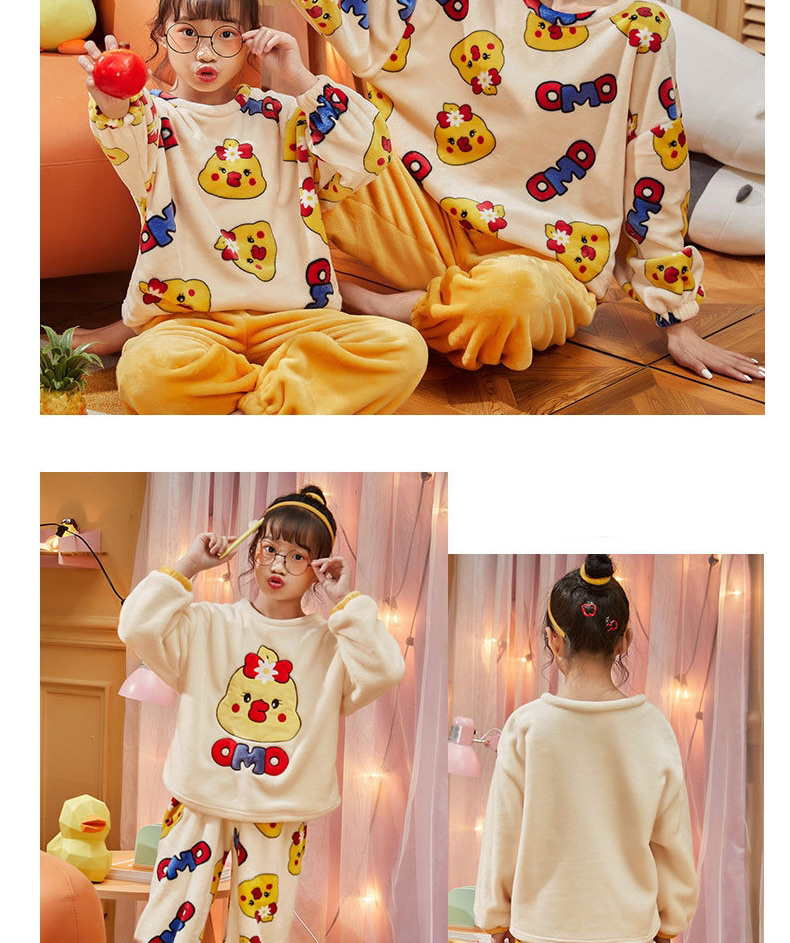 Fashion 368 Dot Girl(s) Coral Velvet Cartoon Print Parent-child Pajamas Set,CURVE SLEEP & LOUNGE