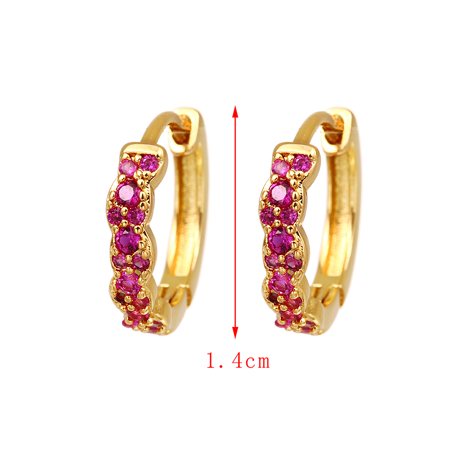 Fashion Light Pink Copper Zirconium Irregular Geometry Ear Ring,Earrings