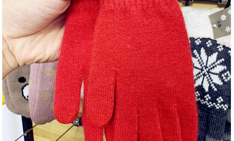 Fashion Light Gray/touch Screen Rabbit Fur Plus Velvet Finger Gloves,Full Finger Gloves