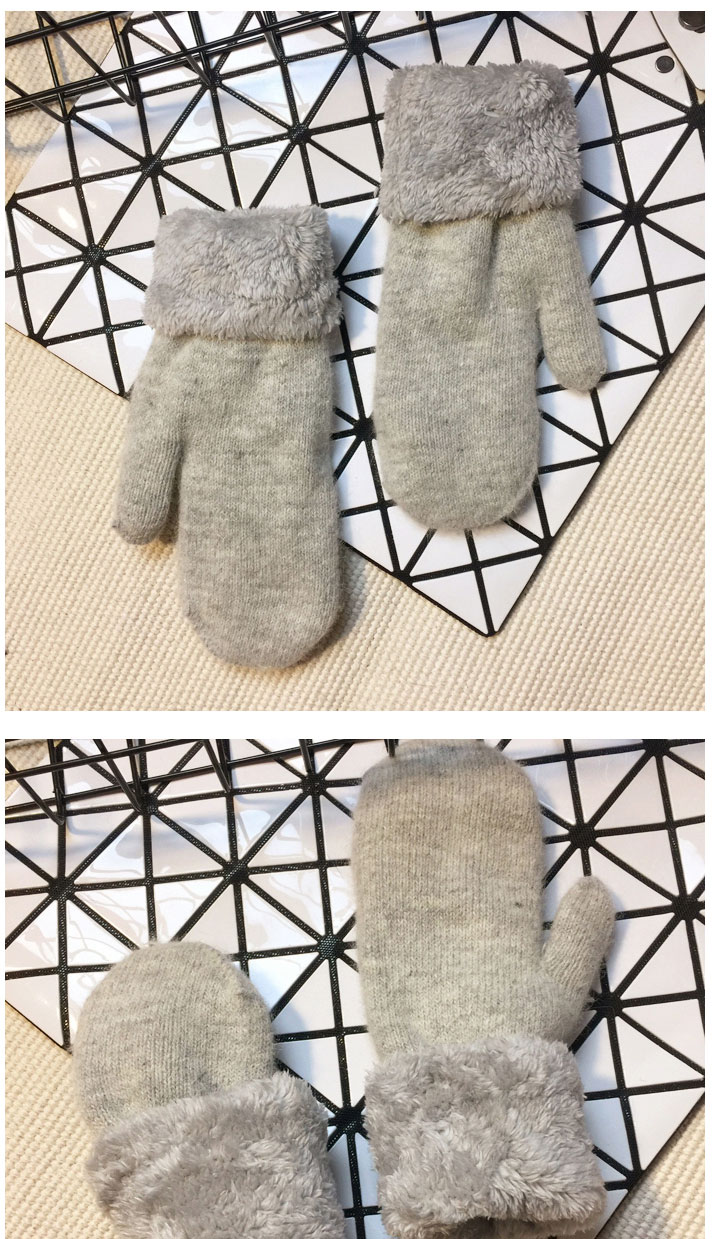 Fashion Navy Rabbit Plush Full Finger Gloves,Full Finger Gloves