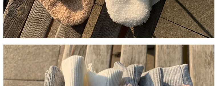 Fashion Korean Fan Polar Fleece Cartoon Plus Fleece Halter Mittens,Full Finger Gloves