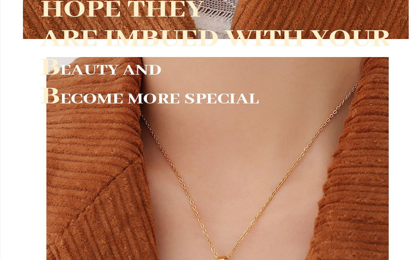 Fashion Steel Color Square Brand Necklace 40+5cm Titanium Steel Gold-plated Geometric Tag Necklace,Earrings