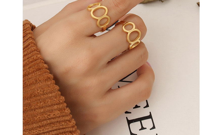 Fashion Gold Color Geometric Oval Hollow Ring,Rings