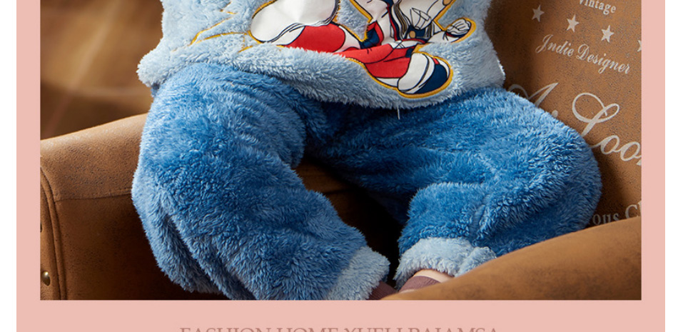 Fashion Tom And Jerry (8-16 Yards) Coral Fleece Hooded Cartoon Plus Fleece Children