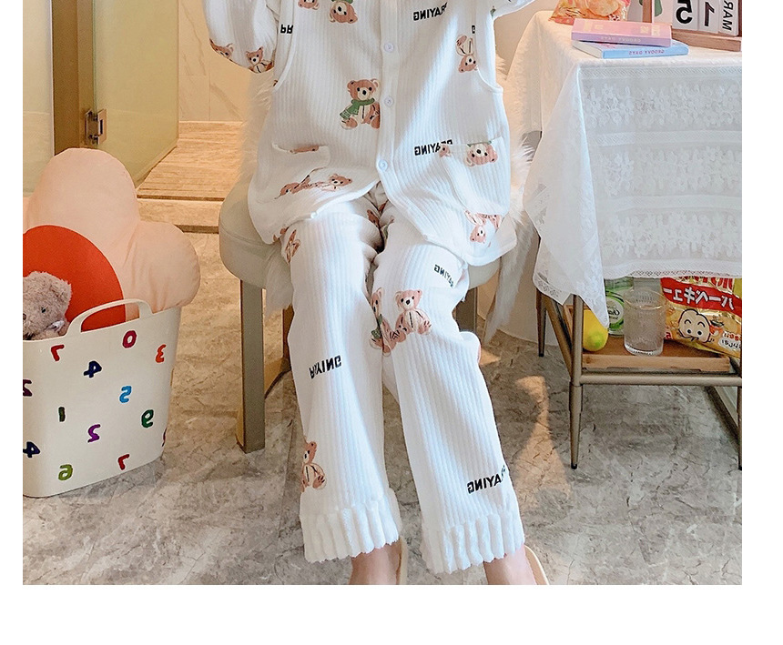 Fashion Lapel Clouds Air Cotton Geometric Print Maternity Pajamas Set,CURVE SLEEP & LOUNGE