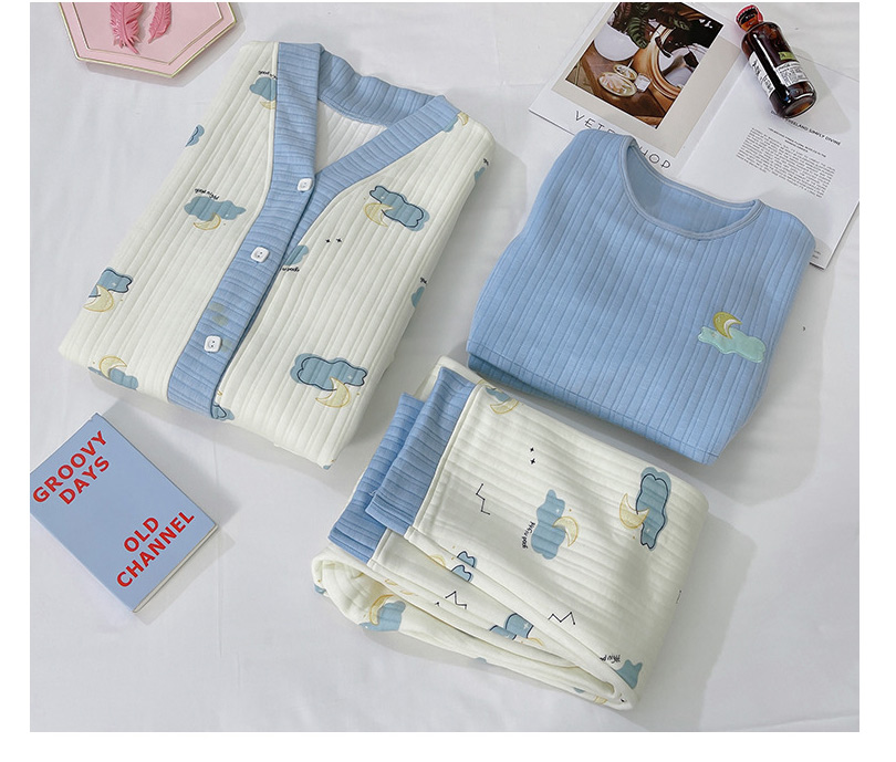 Fashion Pink Cherry Strawberry Air Cotton Cartoon Print Maternity Pajamas Set,CURVE SLEEP & LOUNGE