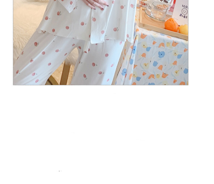 Fashion White Modal Geometric Print Maternity Pajama Set,CURVE SLEEP & LOUNGE