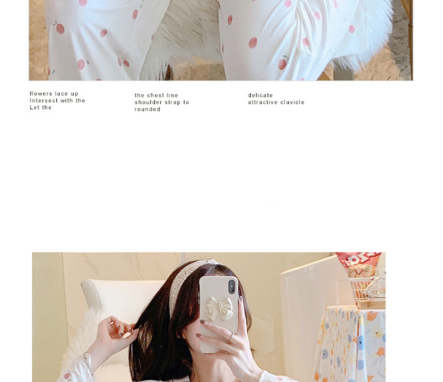 Fashion White Modal Geometric Print Maternity Pajama Set,CURVE SLEEP & LOUNGE