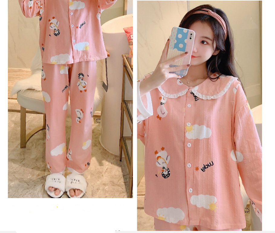 Fashion 3088 Pink Cotton Knitted Cartoon Pajamas Set,CURVE SLEEP & LOUNGE