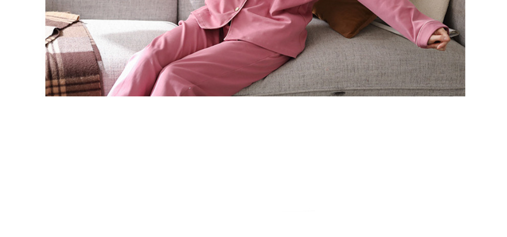 Fashion 16# Cotton Long-sleeved Lapel Pajama Set,CURVE SLEEP & LOUNGE