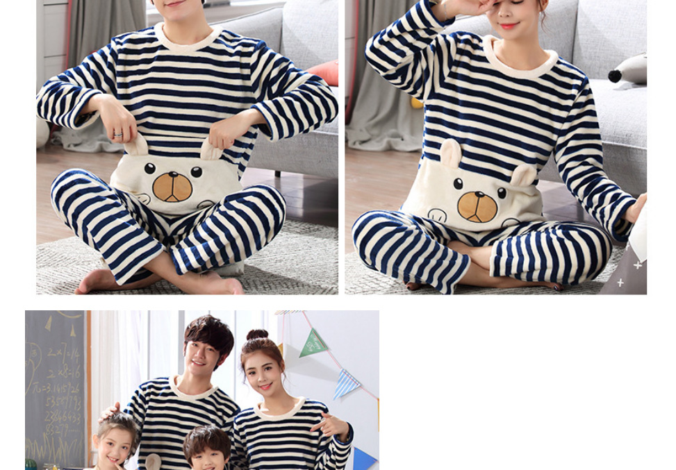 Fashion Tech Security (large Size) Flannel Cartoon Parent-child Pajamas Set,CURVE SLEEP & LOUNGE