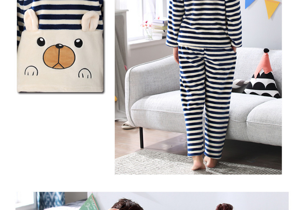 Fashion Slam Dunk (large Size) Flannel Cartoon Parent-child Pajamas Set,CURVE SLEEP & LOUNGE