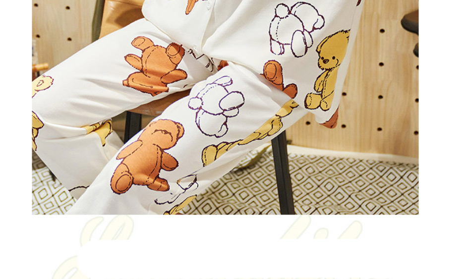 Fashion Lattice Orange Pure Cotton Geometric Print Pajama Set,CURVE SLEEP & LOUNGE