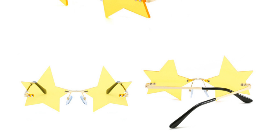 Fashion Ocean Yellow Five-pointed Star Frameless Sunglasses,Women Sunglasses