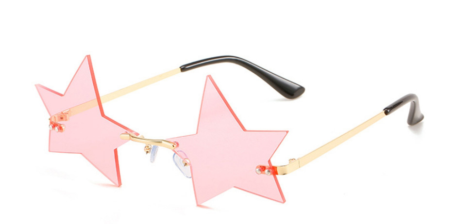 Fashion Marine Powder Five-pointed Star Frameless Sunglasses,Women Sunglasses