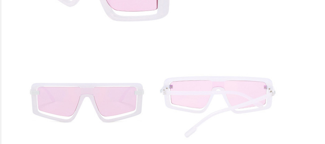 Fashion White Frame Purple Sheet Hollow Big Frame Sunglasses,Women Sunglasses