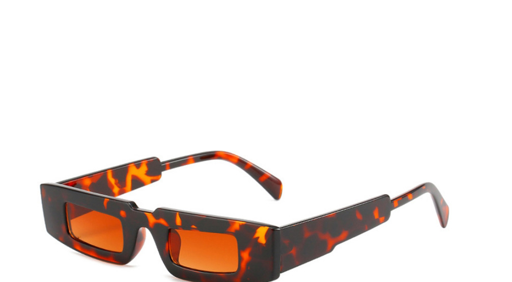 Fashion Leopard Frame Double Tea Slices Square Frame Sunglasses,Women Sunglasses