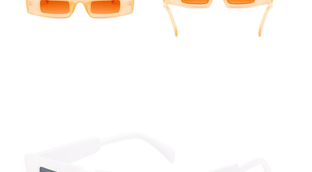 Fashion White Frame Gray Piece Square Frame Sunglasses,Women Sunglasses