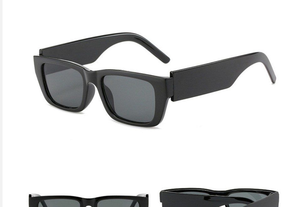 Fashion Black Frame Double Gray Piece Blue Legs Square-frame Wide-leg Sunglasses,Women Sunglasses