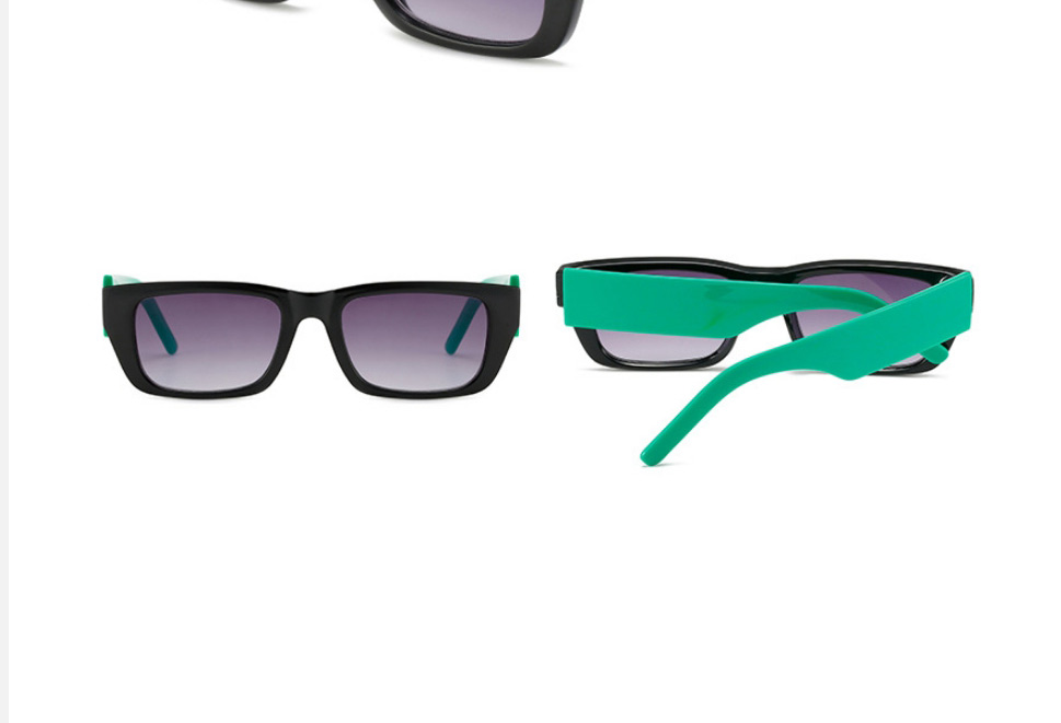 Fashion Fuchsia Frame Gray Piece Square-frame Wide-leg Sunglasses,Women Sunglasses