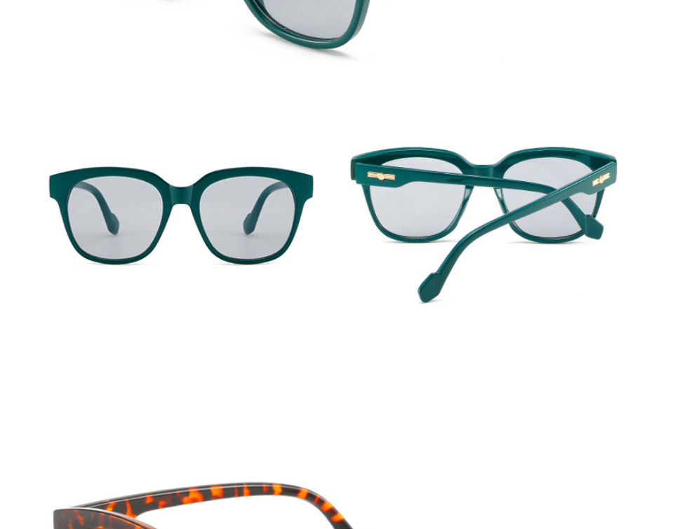 Fashion Green Frame Gray Piece Full Frame Square Sunglasses,Women Sunglasses