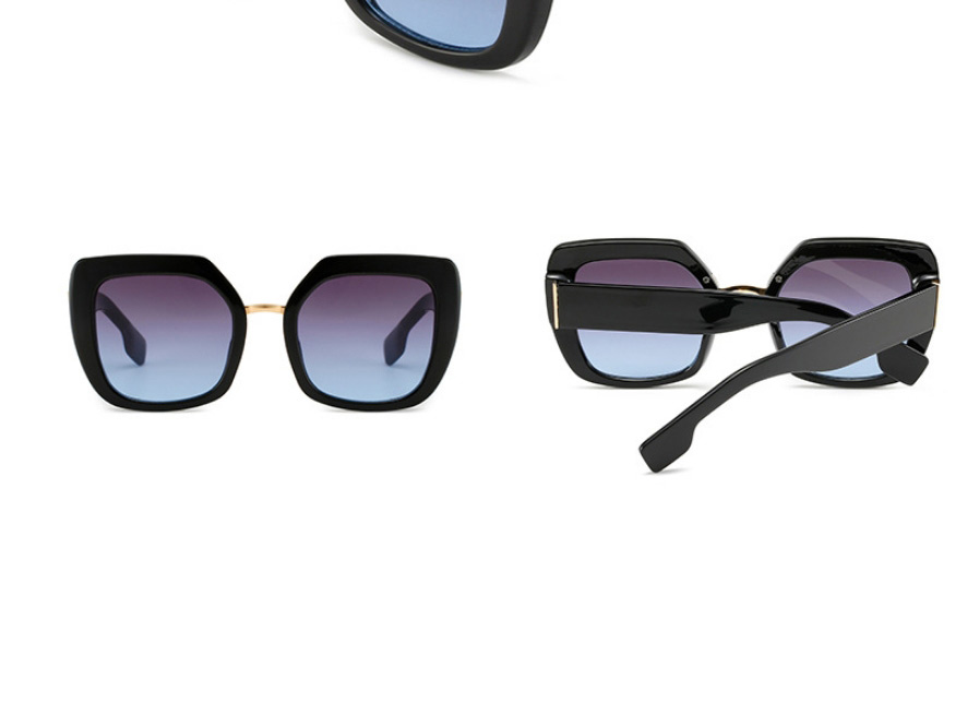 Fashion Blue Frame Blue Powder Tablets Geometric Square Sunglasses,Women Sunglasses