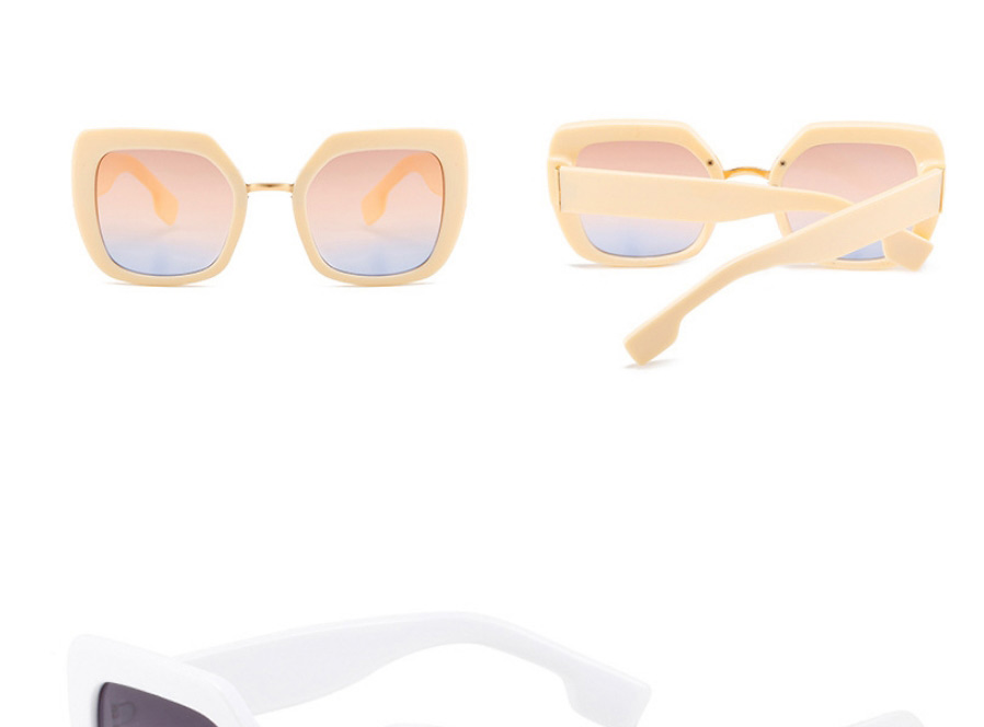 Fashion Tea Box Double Tea Slices Geometric Square Sunglasses,Women Sunglasses