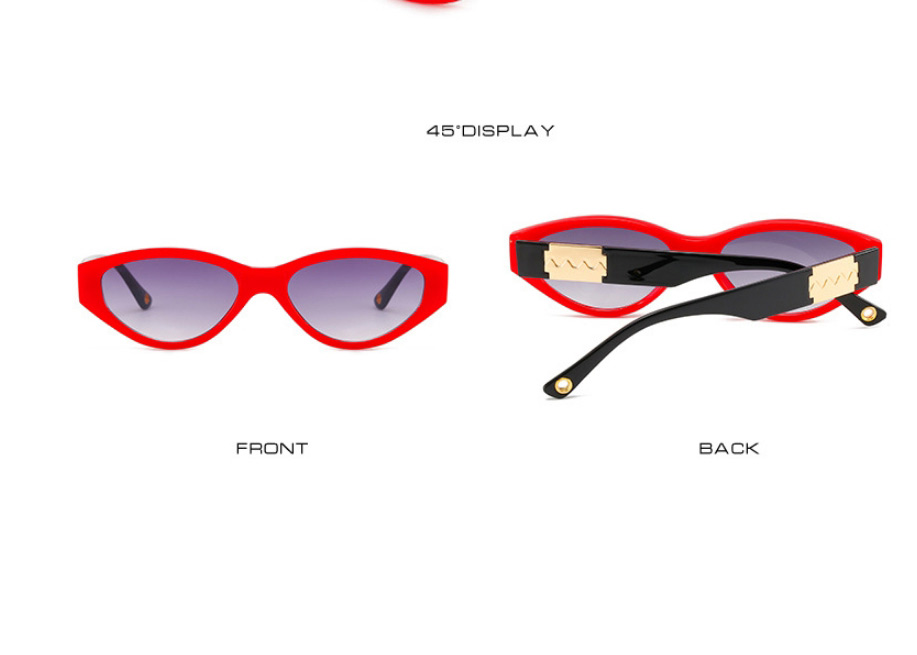 Fashion Red Frame Double Gray Piece Pc Cat Eye Sunglasses,Women Sunglasses