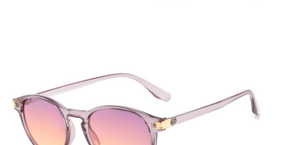 Fashion Gray Frame Gray Yellow Piece Pc Round Frame Sunglasses,Women Sunglasses