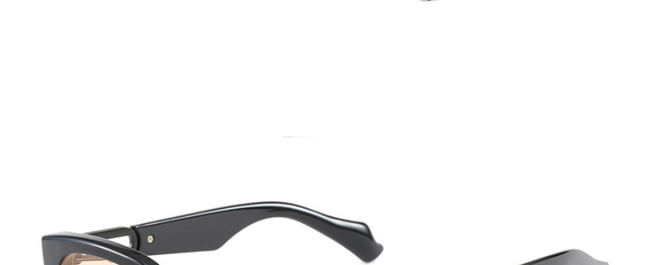 Fashion Black Framed Light Tea Slices Geometric Square Sunglasses,Women Sunglasses