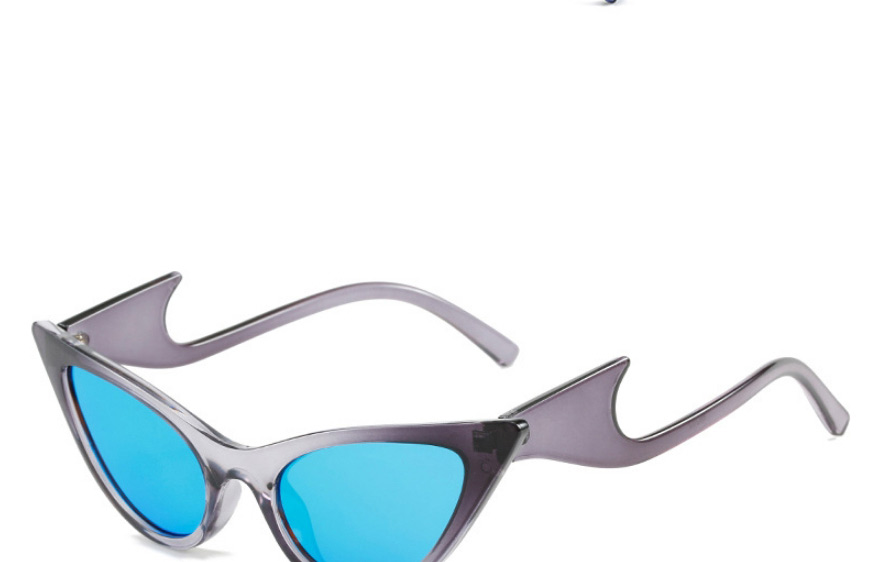 Fashion Purple Frame With Purple Sheet Pc Color Contrast Cat Eye Sunglasses,Women Sunglasses