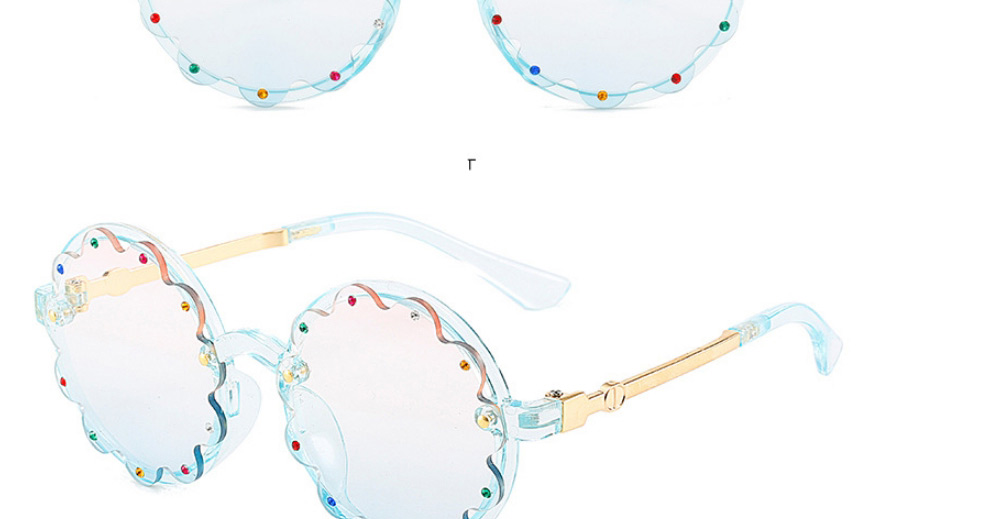 Fashion Yellow Box Round Frame Diamond Lace Sunglasses,Women Sunglasses