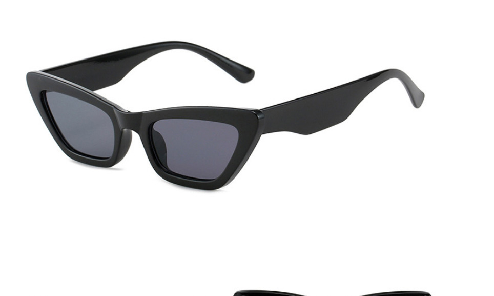Fashion Black Frame Gray Piece Cat Eye Small Frame Sunglasses,Women Sunglasses