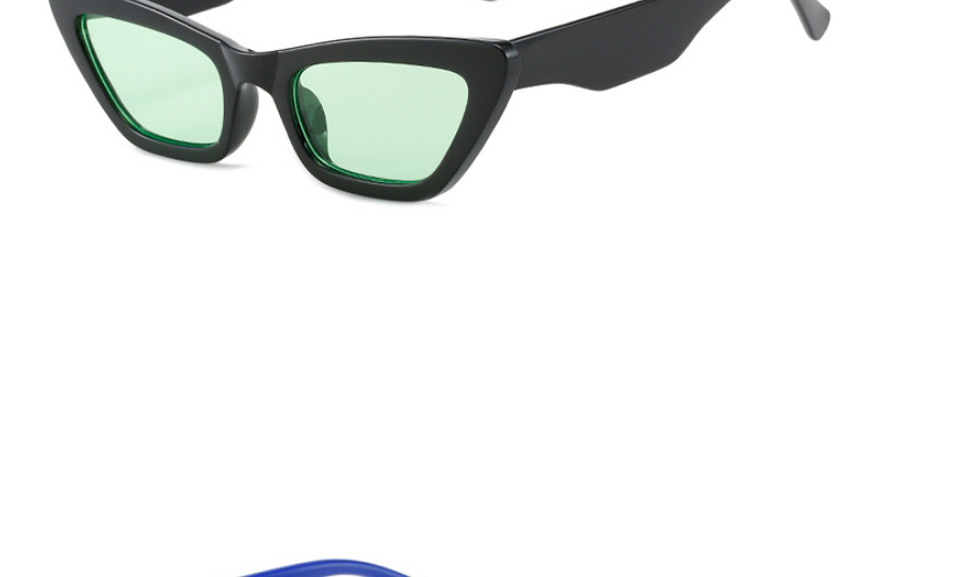 Fashion Green Frame Gray Piece Cat Eye Small Frame Sunglasses,Women Sunglasses