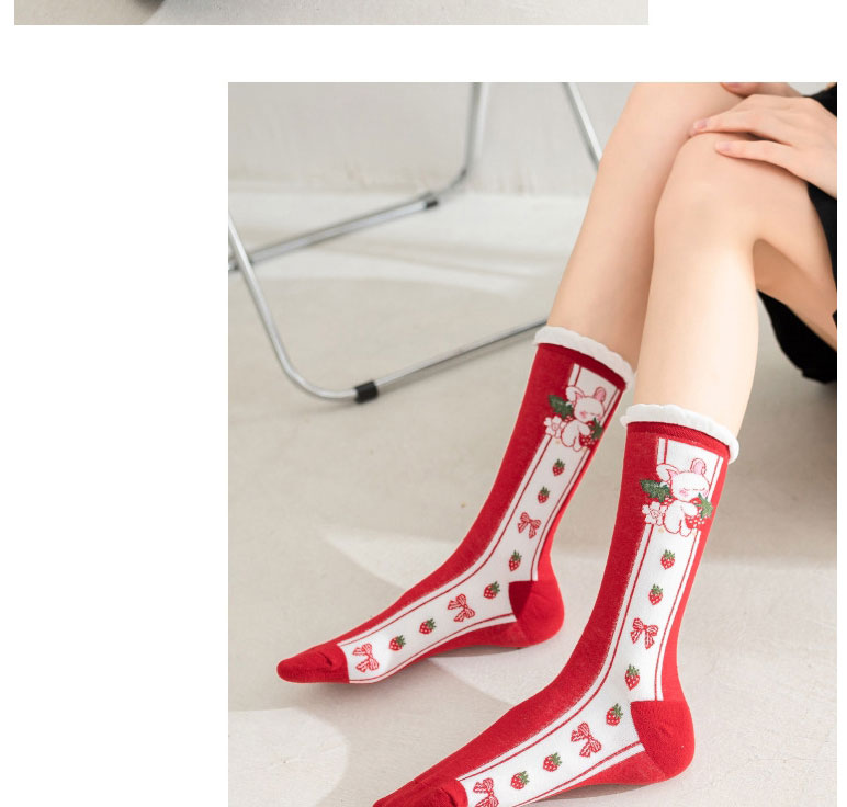 Fashion White Cotton Geometric Print Socks,Fashion Socks