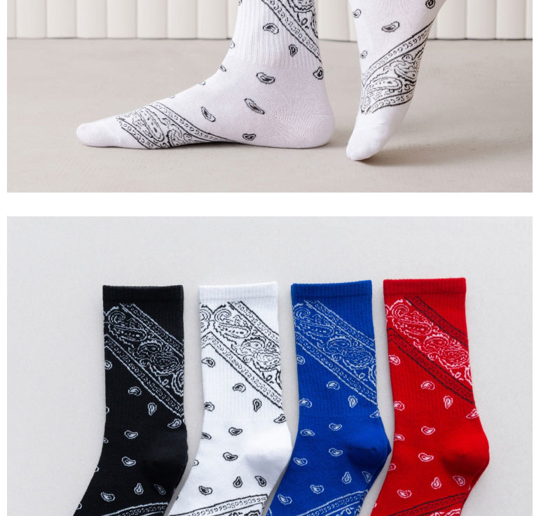 Fashion White Cotton Geometric Print Socks,Fashion Socks