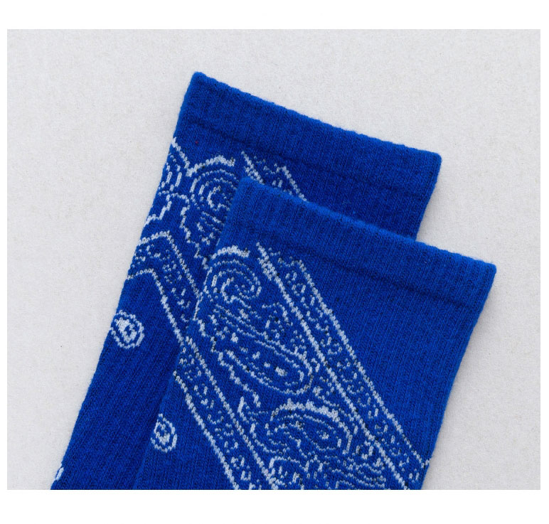 Fashion Blue Cotton Geometric Print Socks,Fashion Socks