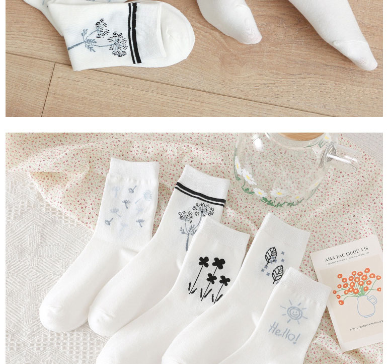 Fashion Leaf Cotton Geometric Print Socks,Fashion Socks