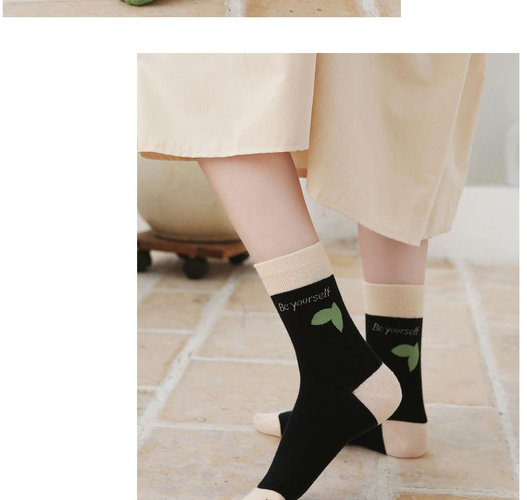 Fashion Black Cotton Geometric Print Socks,Fashion Socks