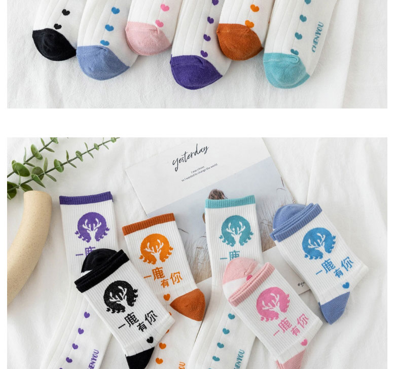 Fashion Purple Cotton Geometric Print Socks,Fashion Socks