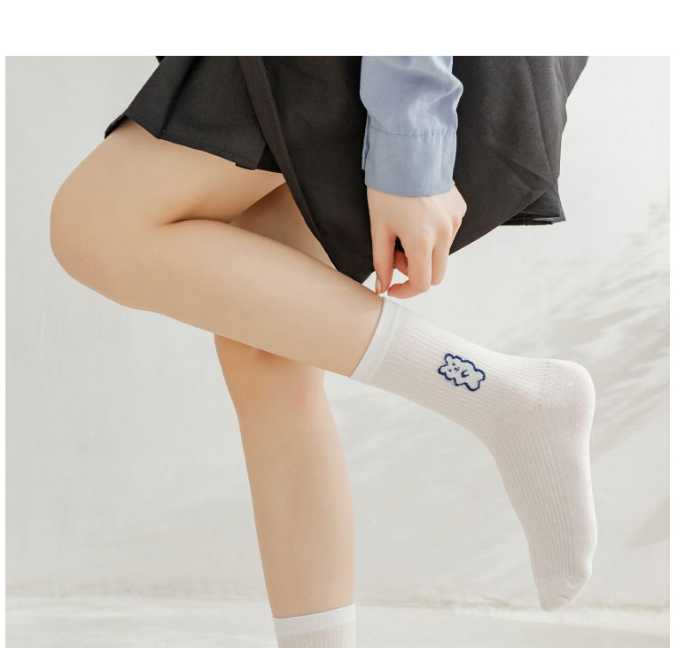 Fashion One-handed Bear Cotton Flower Bunny Cat And Bear Embroidered Tube Socks,Fashion Socks