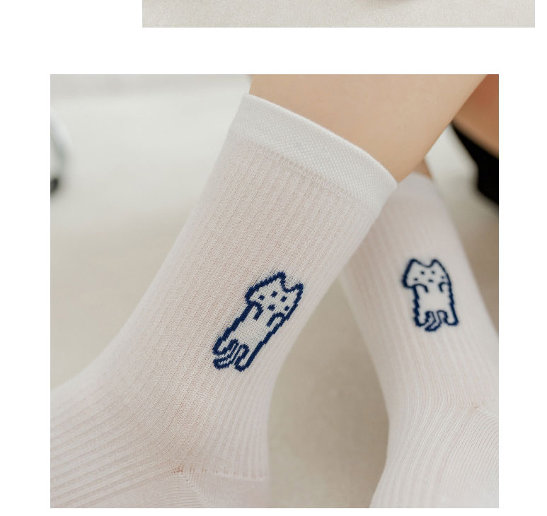 Fashion Cat Cotton Flower Bunny Cat And Bear Embroidered Tube Socks,Fashion Socks