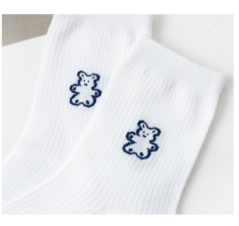 Fashion Two-handed Bear Cotton Flower Bunny Cat And Bear Embroidered Tube Socks,Fashion Socks