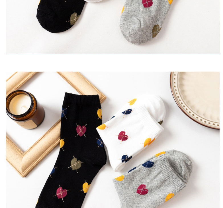 Fashion Grey Love Print Tube Socks,Fashion Socks