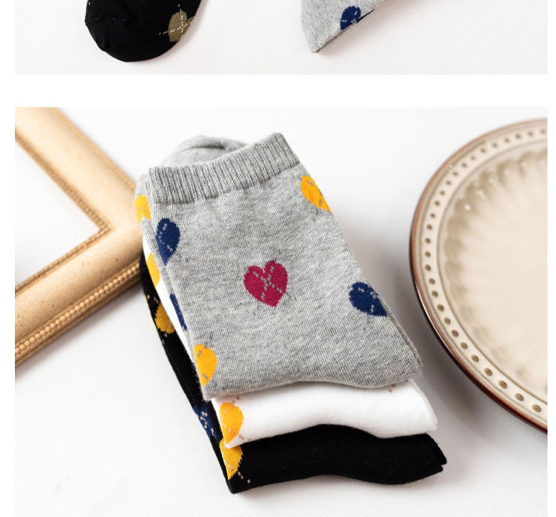 Fashion Grey Love Print Tube Socks,Fashion Socks