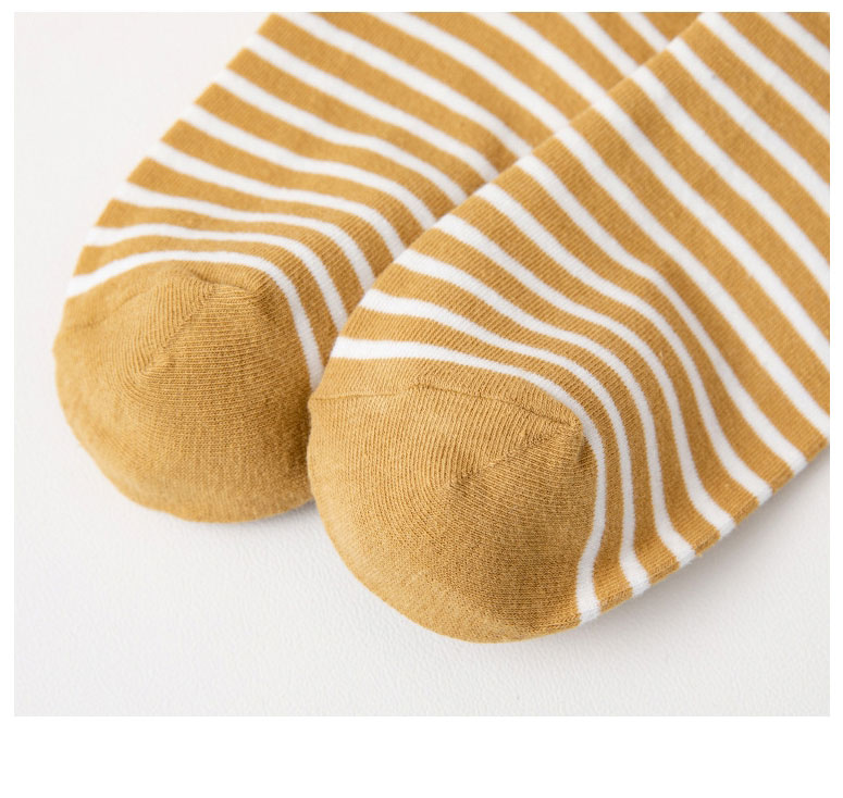 Fashion Yellow Cotton Striped Print Socks,Fashion Socks